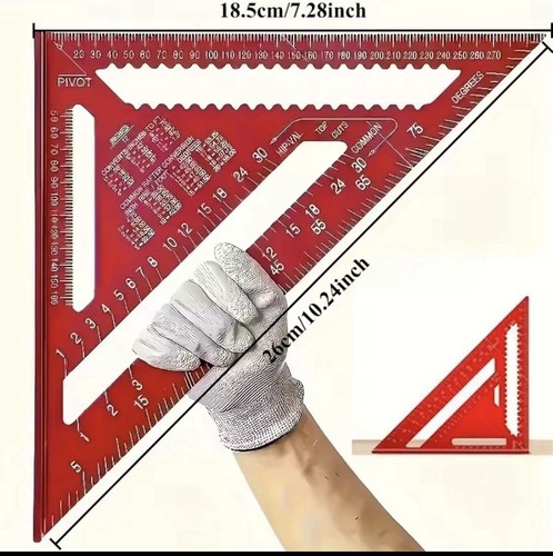 7inch triangle ruler aluminum - 7inch,