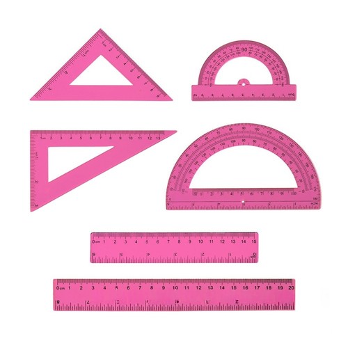 6pcs plastic math set - 6pcs,
