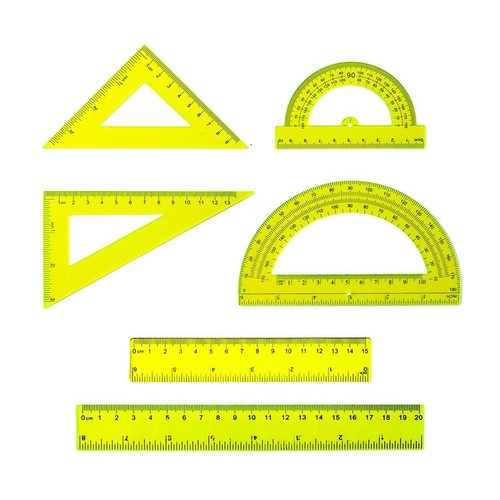 6pcs math set transparent - set,